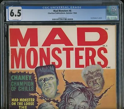 Mad Monsters #8 Charlton Summer 1964  Frankenstein Wolfman CGC 6.5 111621WECGC2 • $224.84