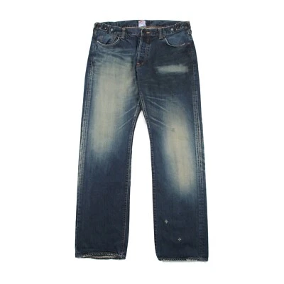 £79.99 • Buy PRPS Distressed Jeans Japan Made Blue Button Fly Regular Fit Mens W36 L33