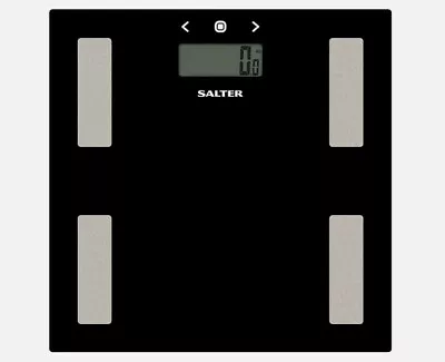 Salter Bathroom Scale Analyser Weight BMI Body Water & Fat Check Black Glass • £19.99