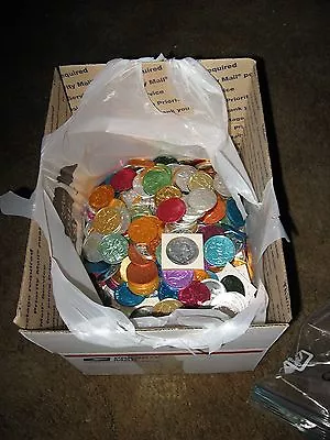 10 Pounds Mixed Mardi Gras Doubloon Aluminum New Orleans 1000 Doubloons 1960's + • $29.99