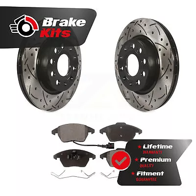 Front Drill Slot Brake Rotors Semi-Metallic Pad Kit For 2013-2013 Volkswagen GTI • $106.97