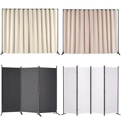 VEVOR Portable Panel Room Divider With Wheels Privacy Screen Curtain Stand • $83.99