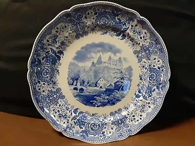 (Rare)Antique Early Villeroy Boch Mettlach Burgenland Blue Scallop Dinner Plate • $46.98