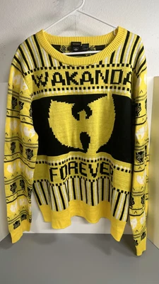 $10 • Buy Marvel Comics Black Panther Wakanda Forever Christmas Sweater Wu Tang 2XL
