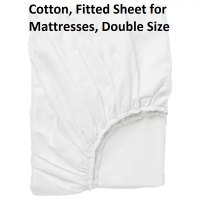 Ikea Dvala Bed Mattress Fitted Sheet 100% Cotton Great Quality Doube Size White • £22.07