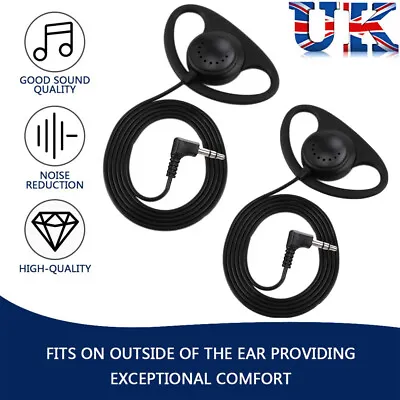 2/4/8Pcs Single Pin D-Shape Headset 3.5mm Jack Listen Only Earphone Earpiece UK • £9.23