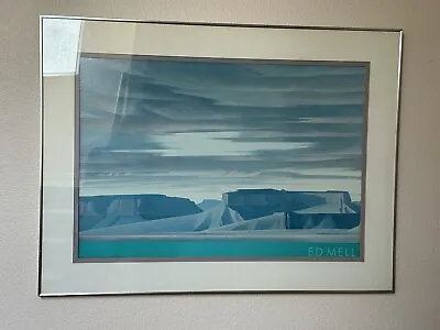 Ed Mell 1984 Davis Blue Artwork Licensed Print Blue Mountains Arizona 40” L • $399.99