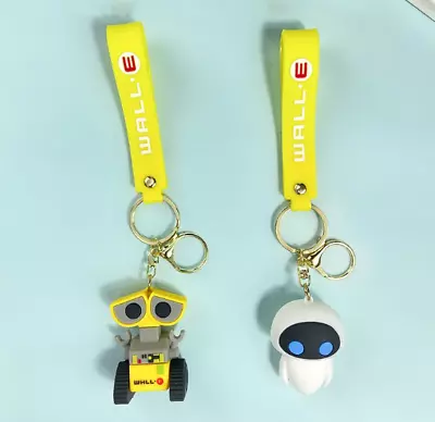 2 Styles New Disney EVE & WALL·E  3D PVC Bags Hanger Pendant Keychains Key Rings • £8.99