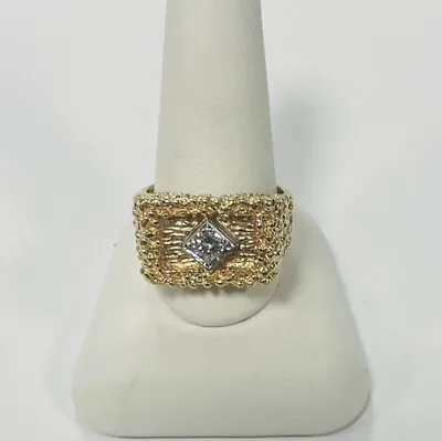 Awesome!! HUGE 14k YG 1980s High Quality Men’s Diamond Nugget Ring • $1895