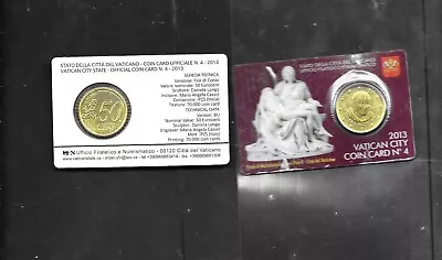 Vatican 2013 Michelangelo Pieta 50 Cents Coin Card # 4 • $14.99