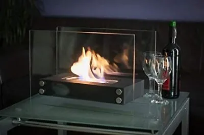 £33.99 • Buy Bio Ethanol Fireplace Indoor Outdoor Camping Glass Top Burner Fire Scala2