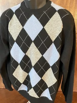 Giasone 100% Cashmere Mens Large. Argyle Knit  Pullover Sweater • $16.25