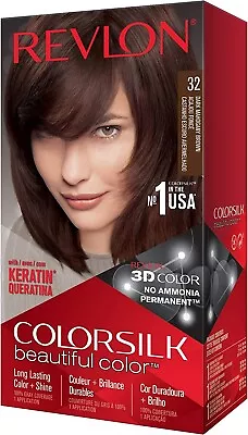 Revlon Colorsilk Permanent Hair Colour Dye - 32 Dark Mahogony Brown • £7.99