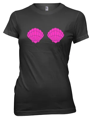 Mermaid Shells Beach Boobies Funny Womens Ladies T-Shirt • £11.99