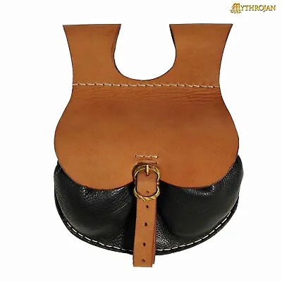 Medieval Leather Belt Pouch Viking Hangable Coin Purse Leather Storage Waist Bag • $27.99