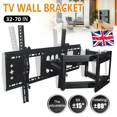 Universal TV Wall Mount Bracket 32 37 40 42 46 48 50 52 55 65 70 Inch Telescopic • £25.99
