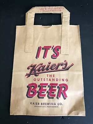 Vtg. Kaier's Beer  Nos 6 Pk Kraft Bag Kaier Brewing Co Mahanoy Citypa • $12.99