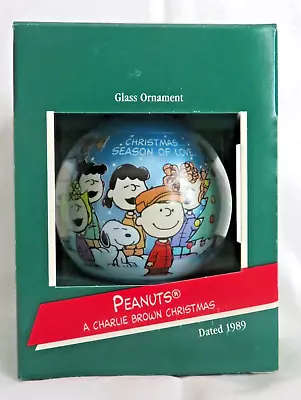 Vintage Peanuts A Charlie Brown Christmas 1989 Glass Ornament - New In Box • $4.95