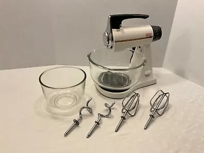 Vintage Sunbeam Mixmaster Model 2360 Mixer 12 Speed W/2 Glass Bowls & 4 Beaters • $54.99
