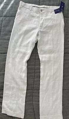 Ralph Lauren Purple Label Madison Classic Pants Cream Men Size 32 NWT • $60