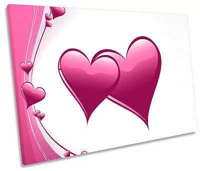 Love Hearts Romance SINGLE CANVAS WALL ART Box Framed • £24.99