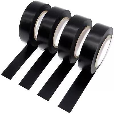 4 X 30m Rolls Of High Quality PVC Electricians Electrical Insulation Tape BLACK • £8.99