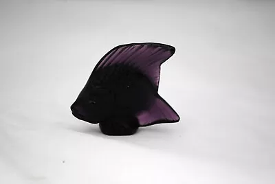 Signed Lalique Dark Purple Fish Poisson Figurine • £71.26