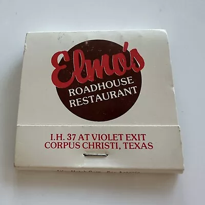 Vintage Full Matchbook - Elmo’s Roadhouse - Corpus Christi Texas • $3.95