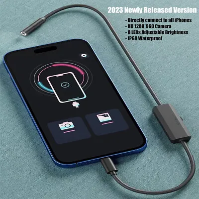 £17.85 • Buy 8mm 8LED Endoscope Inspection Camera For IPhone/iPad/iOS System Borescope Cable