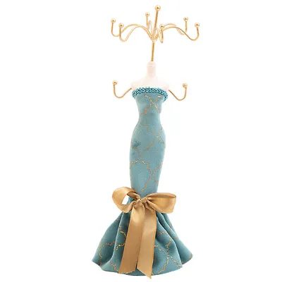 Jewelry Display Tool Holder Blue Lady Figure Gown Stand Rack Dresser Decor • £12.29