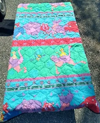 Vtg Lion King Blanket Jungle Crib Comforter 90s Nursery Baby Throw Quilt 50x40 • $17.99