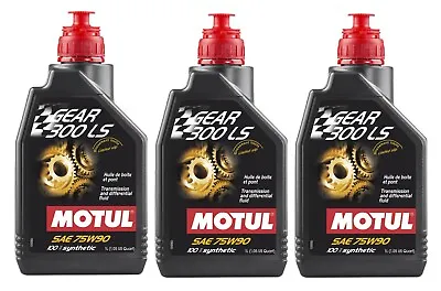 Motul Gear 300 LS 3 Liter 75W90 100% Synthetic Trans & Differential Fluid 3 X 1L • $69.95