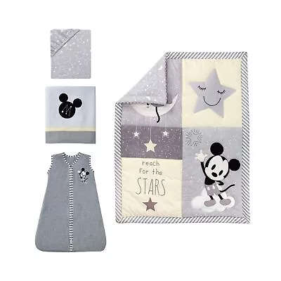 Lambs & Ivy Mickey Mouse 4Piece Crib Bedding Set Gray • $146.16