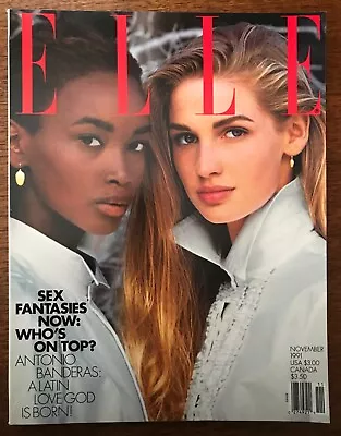 Beverly Peele - Elle Magazine - November 1991 Queen Latifah Antonio Banderas • $15