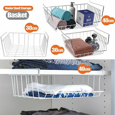 1x/2x Large Under Shelf Storage Basket Rack Kitchen Cupboard Heavyduty Organiser • £8.96