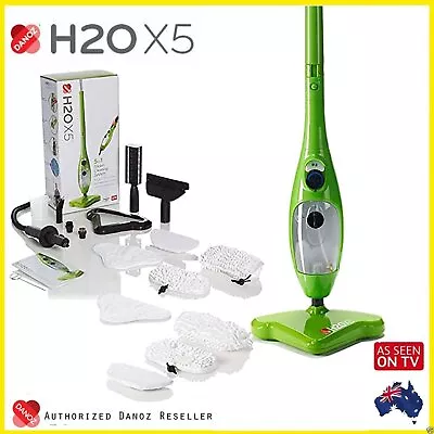 GENUINE✓ - H2O X5 ELITE Steam Mop 5 In 1 Multi Function Steam Cleaner GREEN H20 • $174.45