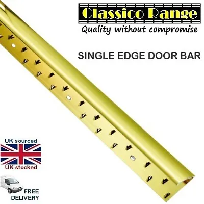 CARPET SINGLE EDGE DOOR BAR - Gold 900mm / 3 Foot METAL THRESHOLD TRIM • £7.99