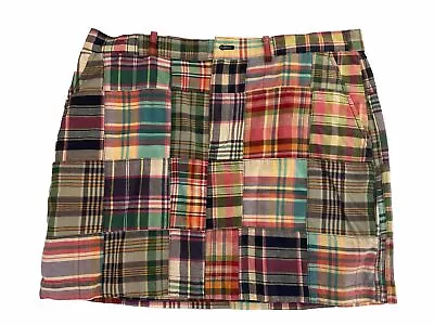 Ralph Lauren Patchwork Madras Plaid Skirt Women's Size 6 Lined • $16