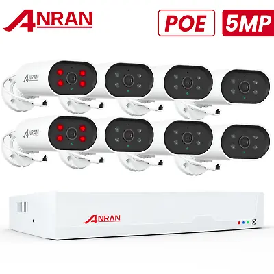 ANRAN PoE 8CH NVR 5MP Audio Security Camera System Full Color Night Vision 0-2TB • $579.99