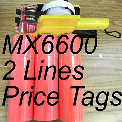  RED 42 Roll X 500 Tag Label Refill For Motex MX-6600 Two Line Price Gun  • $20.79