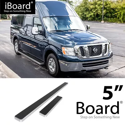 APS Running Board 5  Aluminum Silver Fit Nissan NV 1500 2500 Full Size Van 12-21 • $229