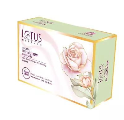 Lotus Herbals Radiant BridalGLOW Rose Gold Skin Illuminating Facial Kit | 57 Gm • $11.97