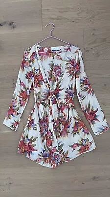 Zimmermann 100%silk Floral Playsuit Sz0 AU6 • $200