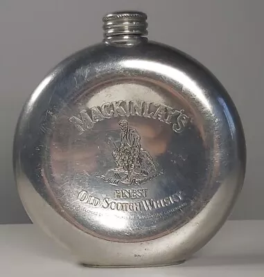 £20 • Buy Mackinlay's Whisky Vintage Hip Flask Round Pewter 11 Cm Tall Sheffield Made