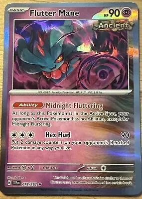 Flutter Mane - 078/162 - Holo Rare - Temporal Forces - NM/M - Pokemon Card • $1