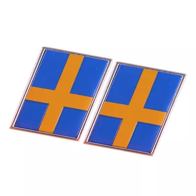 2x Sweden Flag Emblem Badge Sticker Fit For Volvo V60 C40 S60 XC60 S90 • $9.86