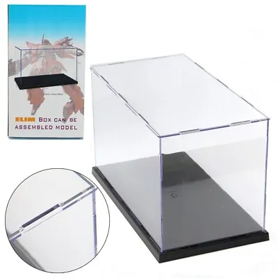 31cm Long Transparent Acrylic Perspex Dustproof Display Box Case Plastic Base UK • £12.95