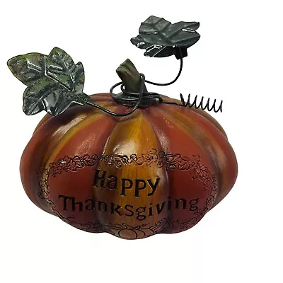 Resinn Pumpkin Orange Fall Happy Thanksgiving Brown Orange Table Decor Figurine • $14.39