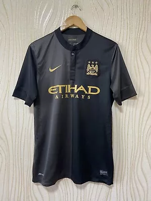 MANCHESTER CITY 2013 2014 AWAY FOOTBALL SHIRT SOCCER JERSEY NIKE PLAYER ISSUE Sz • $259.99