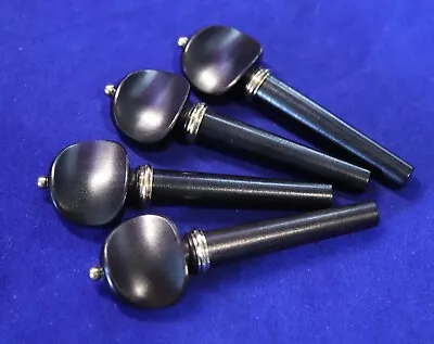 4 Pcs 4/4 High Quality Violin Swiss Pegs Ebony Wood Brass Pin/Collar • $22.99